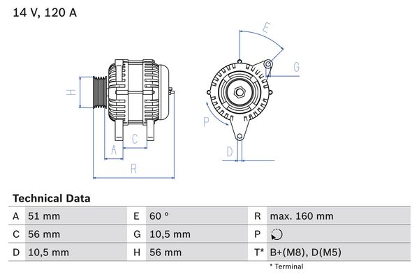 Генератор   0 986 039 250   BOSCH