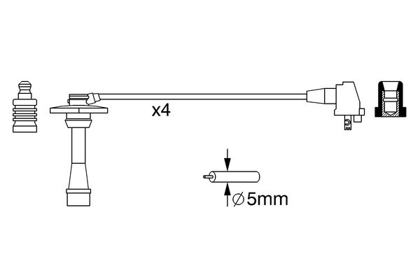 Комплект проводів високої напруги 0 986 357 259 BOSCH #4