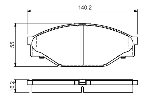 Комплект гальмівних накладок, дискове гальмо   0 986 424 225   BOSCH