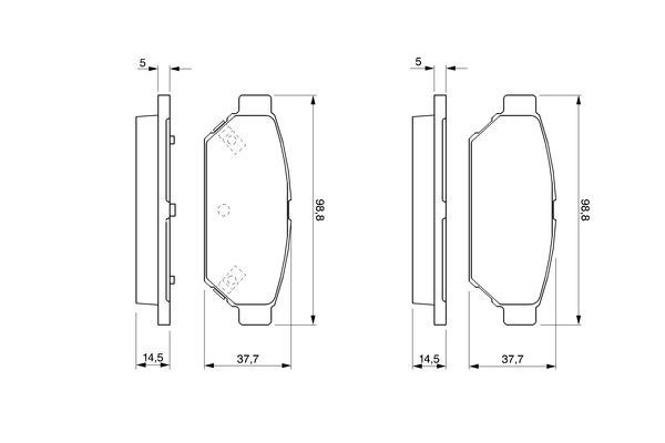 Комплект гальмівних накладок, дискове гальмо 0 986 424 464 BOSCH #4