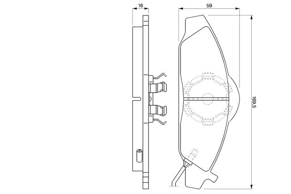 Комплект тормозных колодок, дисковый тормоз   0 986 424 551   BOSCH