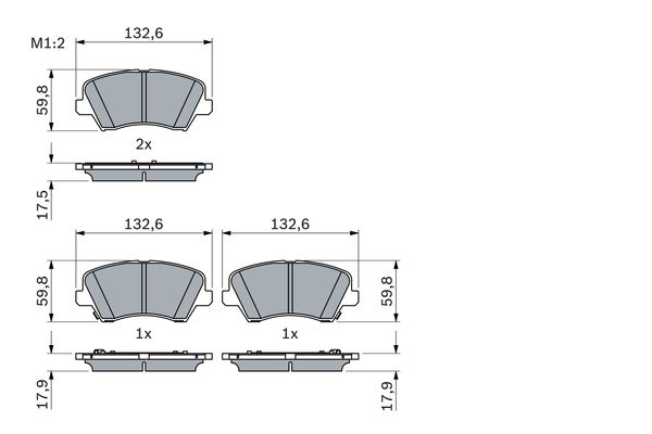 Комплект тормозных колодок, дисковый тормоз   0 986 424 863   BOSCH