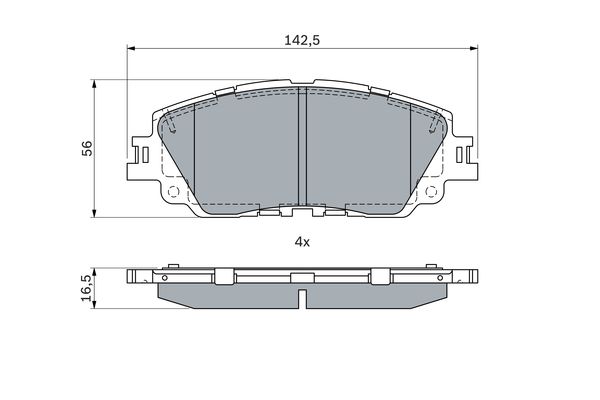 Комплект гальмівних накладок, дискове гальмо   0 986 424 899   BOSCH