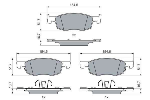 Комплект тормозных колодок, дисковый тормоз   0 986 460 018   BOSCH