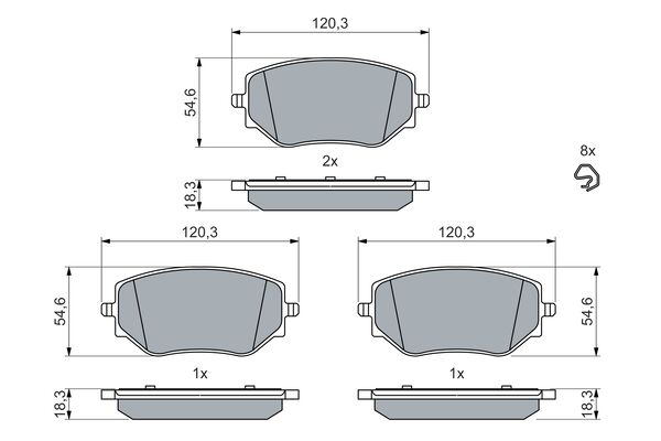 Комплект тормозных колодок, дисковый тормоз   0 986 460 063   BOSCH