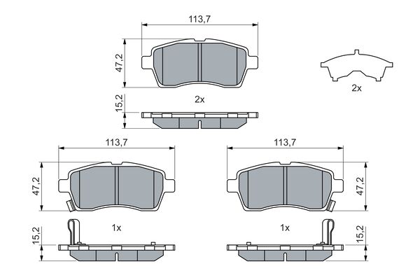 Комплект тормозных колодок, дисковый тормоз   0 986 460 075   BOSCH