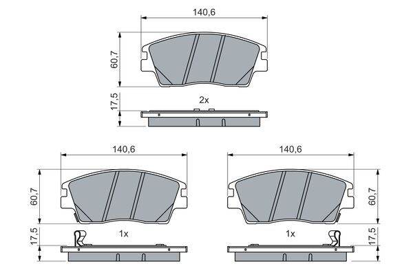 Комплект тормозных колодок, дисковый тормоз   0 986 460 076   BOSCH