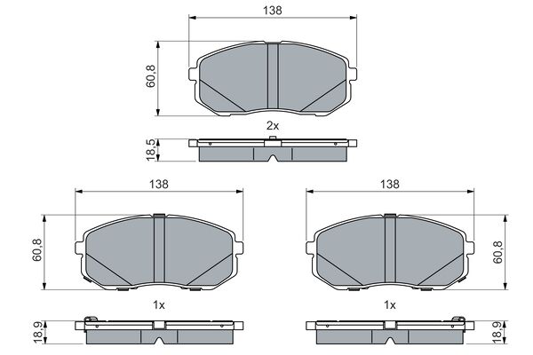 Комплект тормозных колодок, дисковый тормоз   0 986 460 077   BOSCH