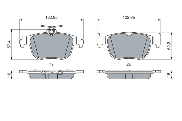 Комплект тормозных колодок, дисковый тормоз   0 986 460 083   BOSCH