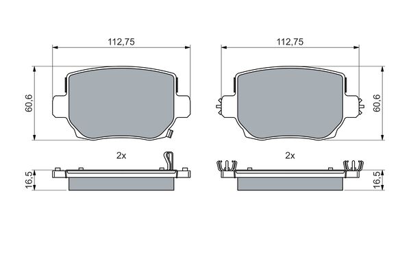 Комплект тормозных колодок, дисковый тормоз   0 986 460 087   BOSCH