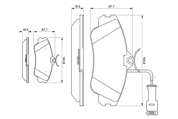 Комплект тормозных колодок, дисковый тормоз   0 986 461 115   BOSCH