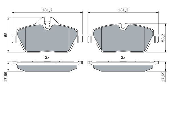 Комплект гальмівних накладок, дискове гальмо 0 986 494 120 BOSCH #4