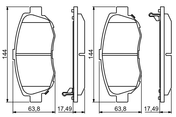 Комплект тормозных колодок, дисковый тормоз   0 986 494 211   BOSCH