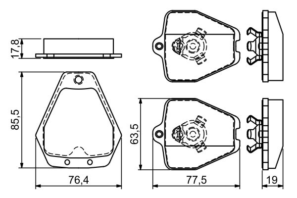 Комплект гальмівних накладок, дискове гальмо   0 986 494 215   BOSCH