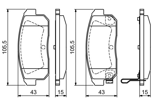 Комплект тормозных колодок, дисковый тормоз   0 986 494 223   BOSCH