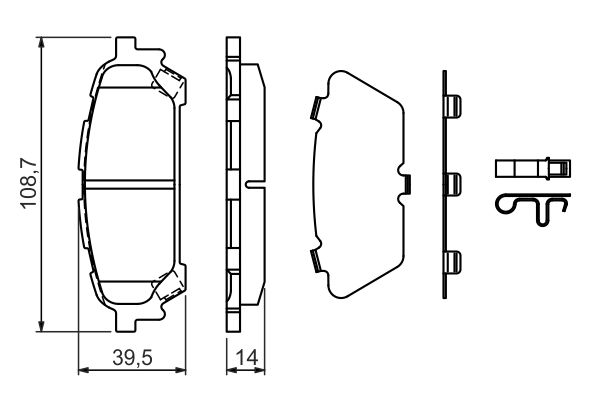 Комплект тормозных колодок, дисковый тормоз   0 986 494 232   BOSCH