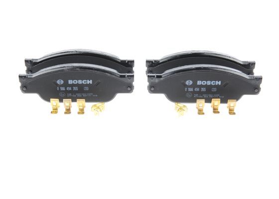 Комплект гальмівних накладок, дискове гальмо   0 986 494 355   BOSCH