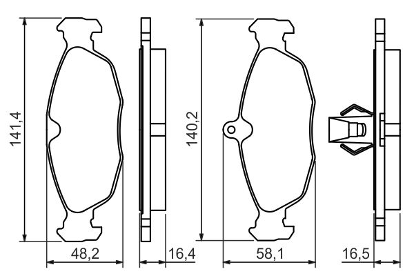 Комплект тормозных колодок, дисковый тормоз 0 986 494 413 BOSCH #4