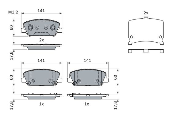 Комплект тормозных колодок, дисковый тормоз   0 986 494 671   BOSCH