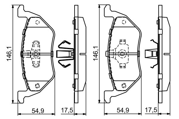 Комплект гальмівних накладок, дискове гальмо   0 986 494 683   BOSCH