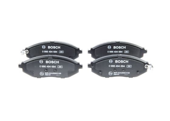 Комплект гальмівних накладок, дискове гальмо   0 986 494 684   BOSCH