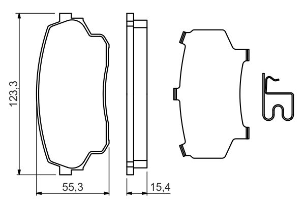 Комплект гальмівних накладок, дискове гальмо 0 986 494 711 BOSCH #6
