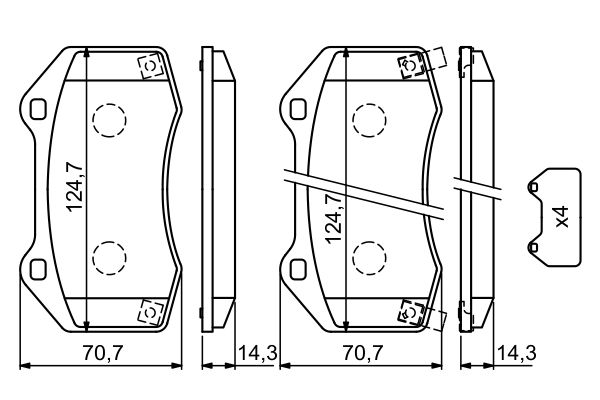 Комплект тормозных колодок, дисковый тормоз   0 986 494 718   BOSCH