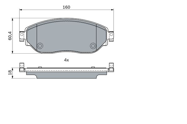 Комплект тормозных колодок, дисковый тормоз   0 986 494 741   BOSCH