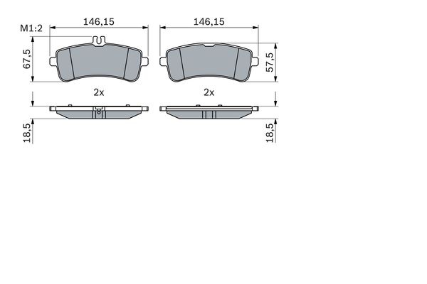 Комплект тормозных колодок, дисковый тормоз   0 986 494 764   BOSCH