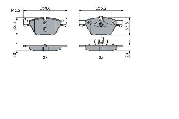 Комплект гальмівних накладок, дискове гальмо 0 986 494 958 BOSCH #6