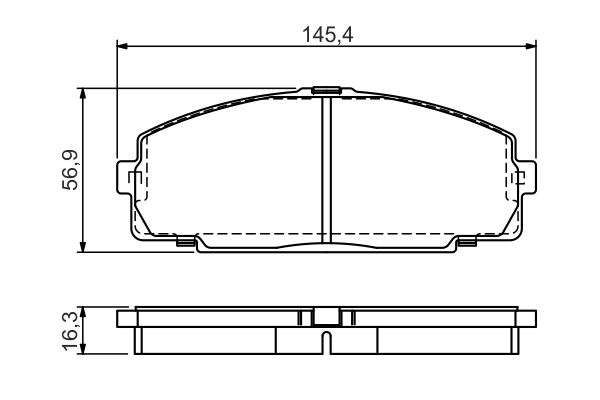 Комплект гальмівних накладок, дискове гальмо   0 986 495 058   BOSCH