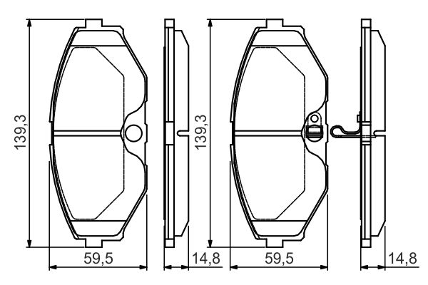 Комплект тормозных колодок, дисковый тормоз   0 986 495 147   BOSCH