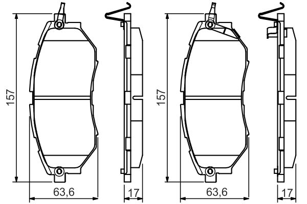 Комплект тормозных колодок, дисковый тормоз   0 986 495 156   BOSCH