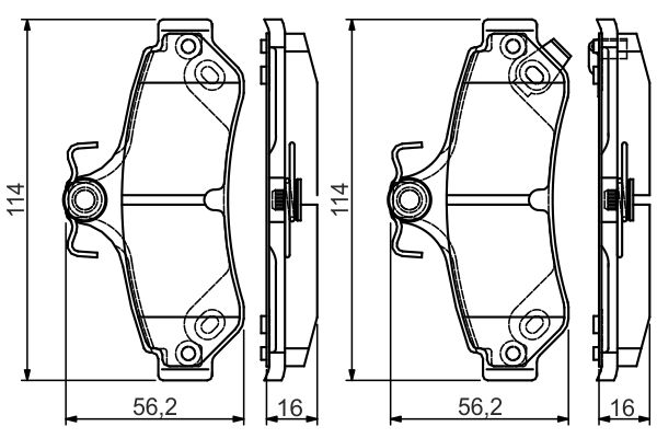 Комплект гальмівних накладок, дискове гальмо   0 986 495 173   BOSCH