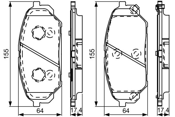 Комплект гальмівних накладок, дискове гальмо   0 986 495 310   BOSCH