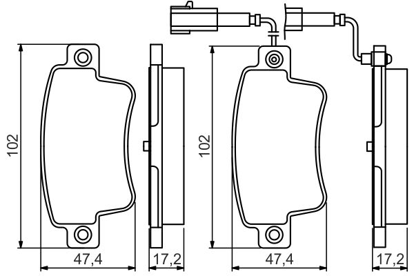 Комплект гальмівних накладок, дискове гальмо   0 986 495 355   BOSCH