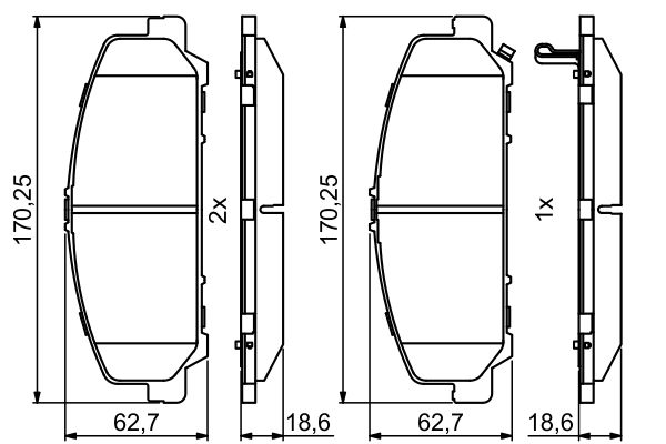 Комплект тормозных колодок, дисковый тормоз   0 986 495 375   BOSCH