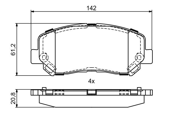 Комплект тормозных колодок, дисковый тормоз   0 986 495 405   BOSCH