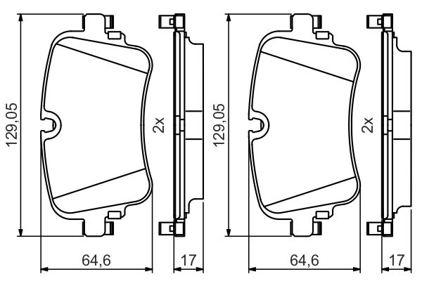 Комплект гальмівних накладок, дискове гальмо   0 986 495 426   BOSCH