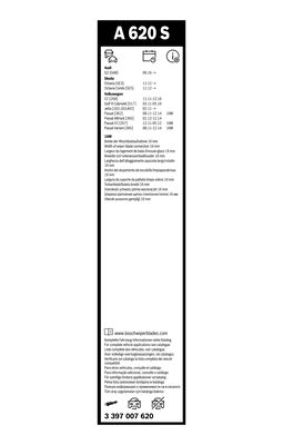 Щітка двірника 3 397 007 620 BOSCH #3