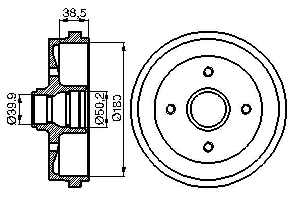 Гальмівний барабан   0 986 477 002   BOSCH