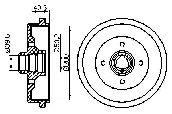 Гальмівний барабан   0 986 477 041   BOSCH