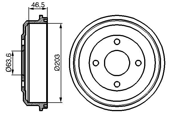 Тормозной барабан   0 986 477 054   BOSCH