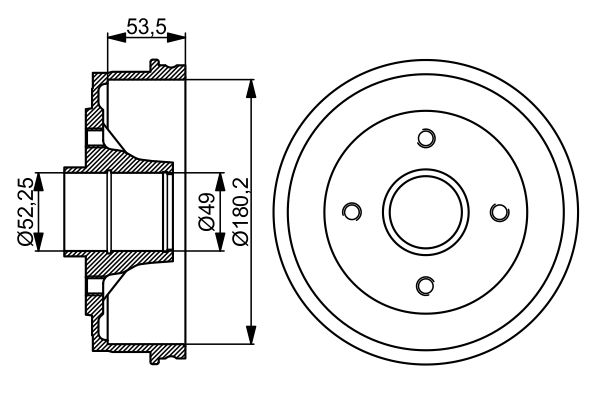 Тормозной барабан   0 986 477 061   BOSCH