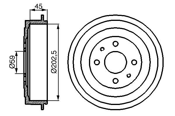 Гальмівний барабан   0 986 477 109   BOSCH