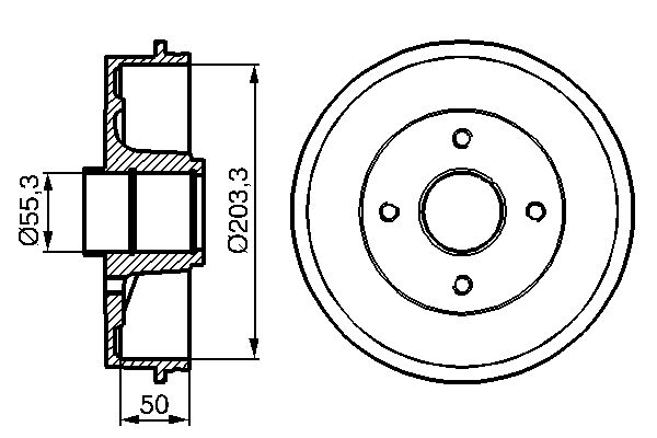 Гальмівний барабан   0 986 477 121   BOSCH