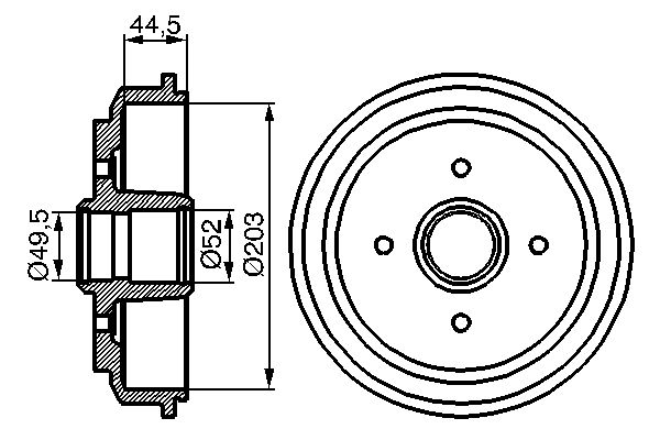 Гальмівний барабан   0 986 477 149   BOSCH