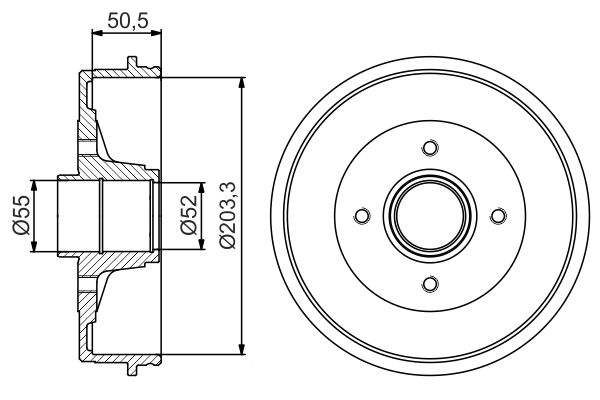 Гальмівний барабан   0 986 477 172   BOSCH