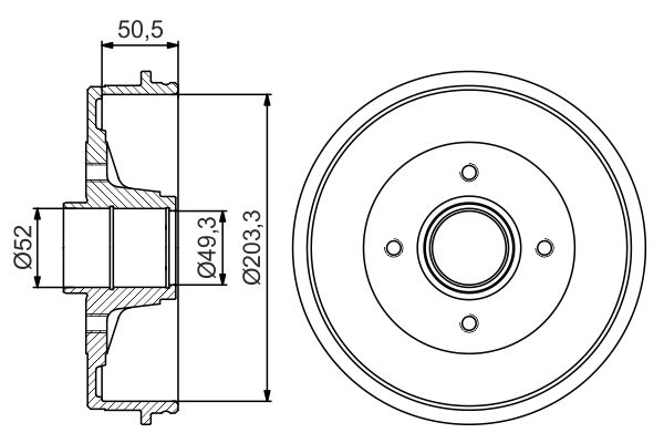 Тормозной барабан   0 986 477 196   BOSCH