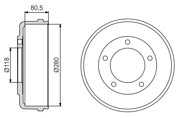 Гальмівний барабан   0 986 477 203   BOSCH